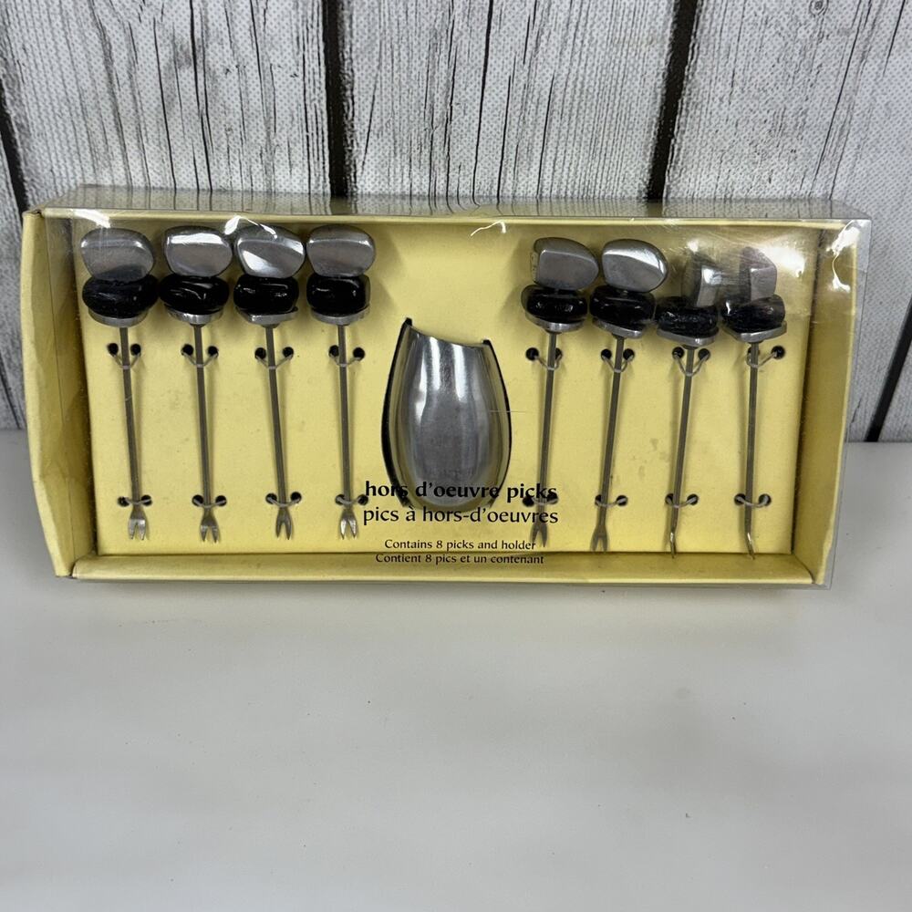 Pier 1 Imports 9pc Hors d'oeuvre Set 8 Picks Appetizer Picks with Holder